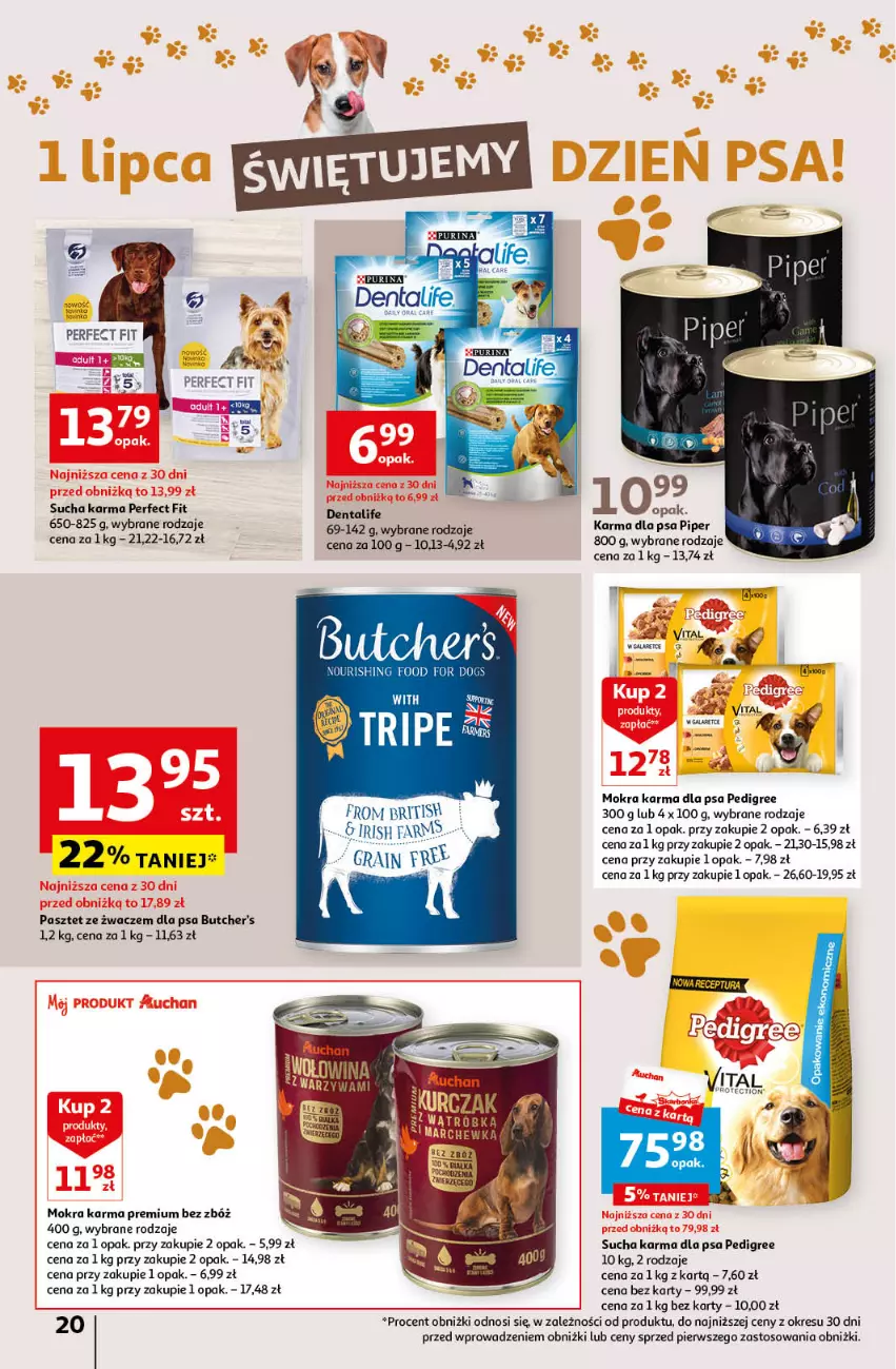 Gazetka promocyjna Auchan - Gazetka Korzyści na lato Hipermarket Auchan - ważna 29.06 do 05.07.2023 - strona 20 - produkty: Brit, Butcher's, Fa, Gala, Gra, Mokra karma, Pasztet, Pedigree, Sucha karma