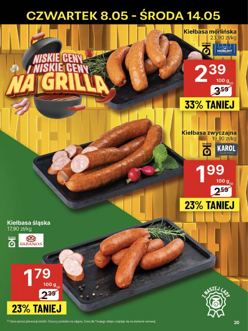 Gazetka promocyjna Delikatesy Centrum - Franczyza DC19 Czwartek - ważna 08.05 do 14.05.2025 - strona 20 - produkty: Kiełbasa, Kiełbasa śląska