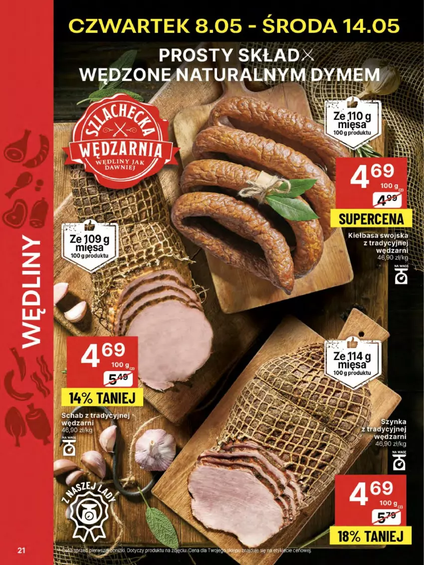 Gazetka promocyjna Delikatesy Centrum - Franczyza DC19 Czwartek - ważna 08.05 do 14.05.2025 - strona 21 - produkty: Kiełbasa