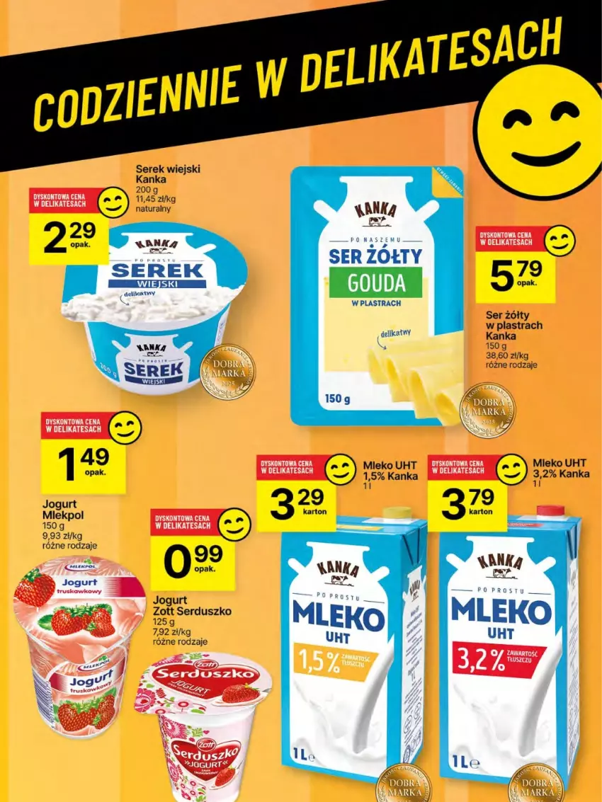 Gazetka promocyjna Delikatesy Centrum - Franczyza DC19 Czwartek - ważna 08.05 do 14.05.2025 - strona 48 - produkty: Jogurt, Mleko, Ser, Serek, Serek wiejski, Zott