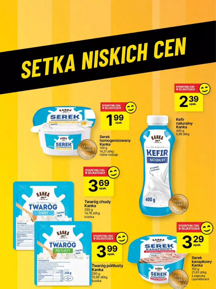 Gazetka promocyjna Delikatesy Centrum - Franczyza DC19 Czwartek - ważna 08.05 do 14.05.2025 - strona 49 - produkty: Kefir, Ser, Serek, Serek homogenizowany, Serek kanapkowy, Twaróg, Twaróg chudy