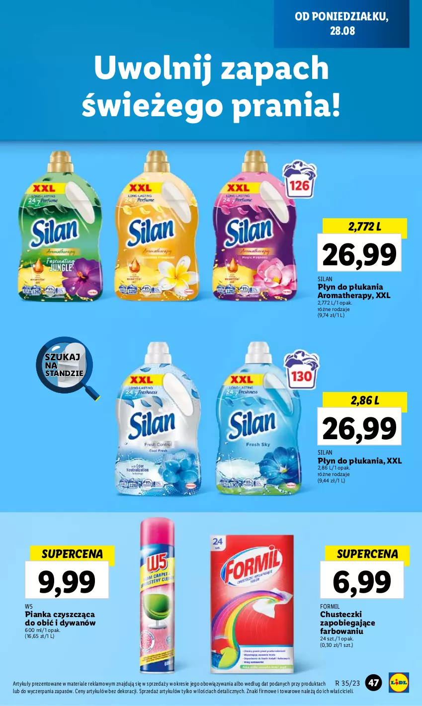 Gazetka promocyjna Lidl - GAZETKA - ważna 28.08 do 02.09.2023 - strona 61 - produkty: Chusteczki, Dywan, Fa, Płyn do płukania, Silan