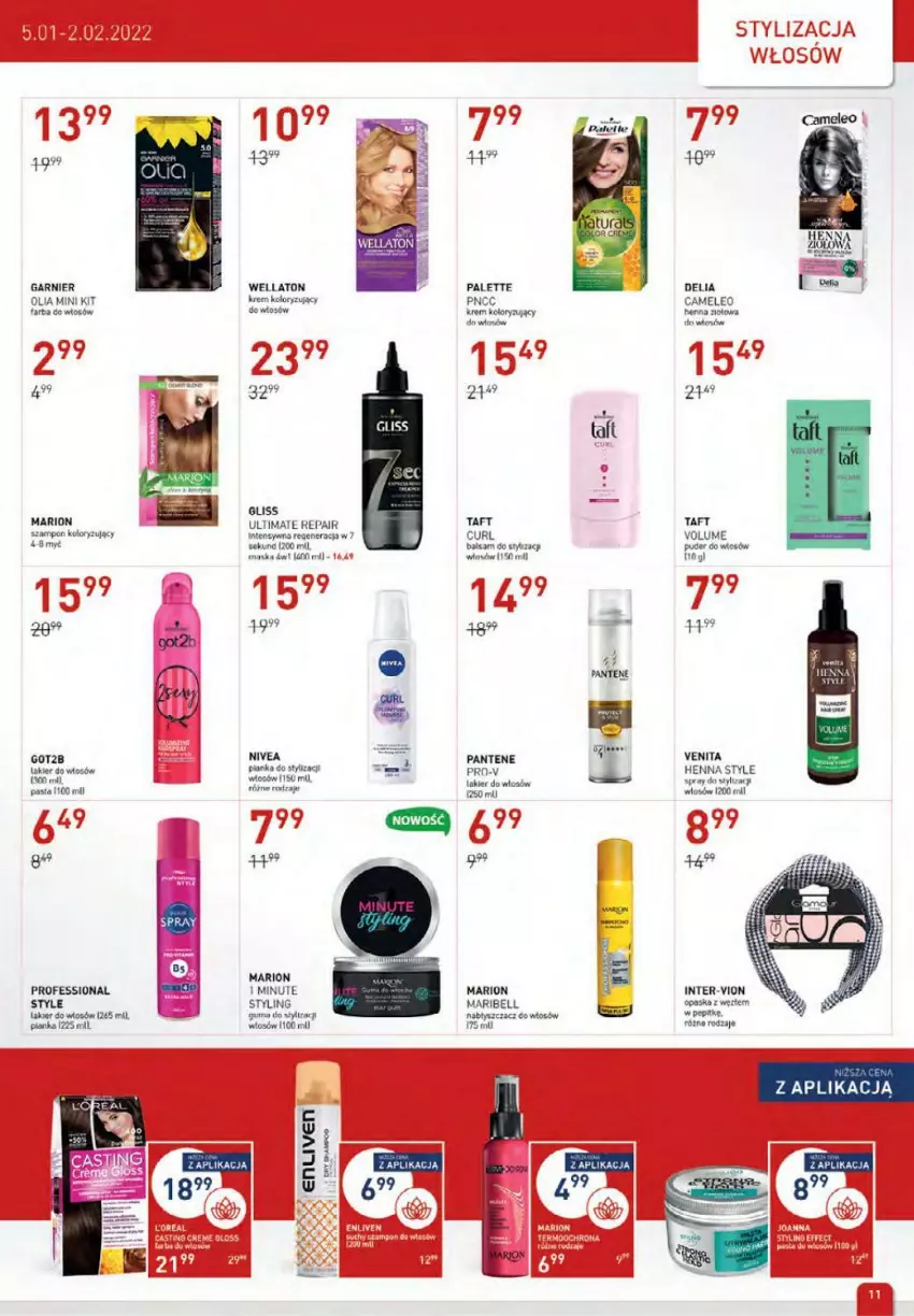 Gazetka promocyjna Drogerie Jawa - ważna 05.01 do 02.02.2022 - strona 11 - produkty: Bell, Eleo, Fa, Garnier, Got2b, Maska, Opaska, Palette, Pantene, Puder, Szampon, Taft, Wella