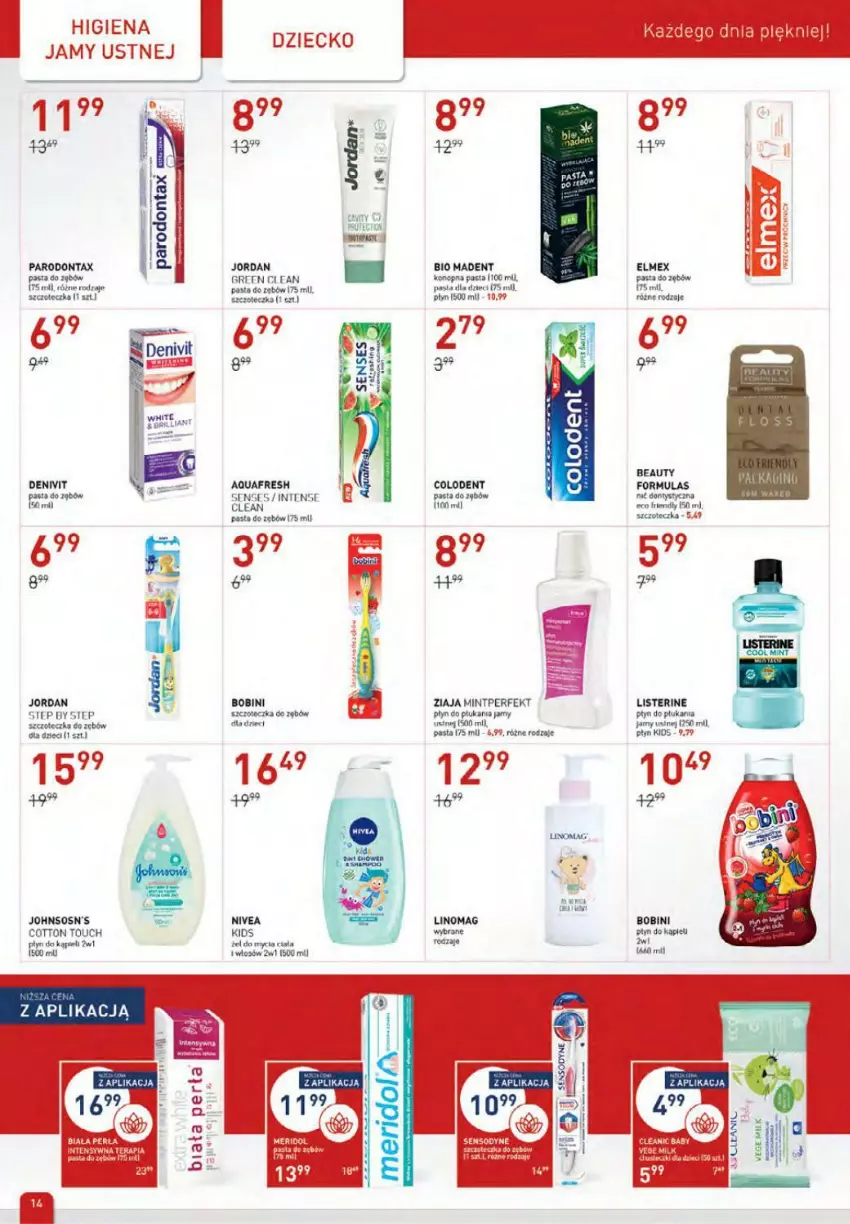 Gazetka promocyjna Drogerie Jawa - ważna 05.01 do 02.02.2022 - strona 14 - produkty: Aquafresh, Denivit, Elmex, Fa, Higiena jamy ustnej, LEGO, Linomag, Listerine, Nić dentystyczna, Nivea, Parodontax, Pasta do zębów, Płyn do kąpieli, Płyn do płukania, Sos, Szczoteczka, Ziaja