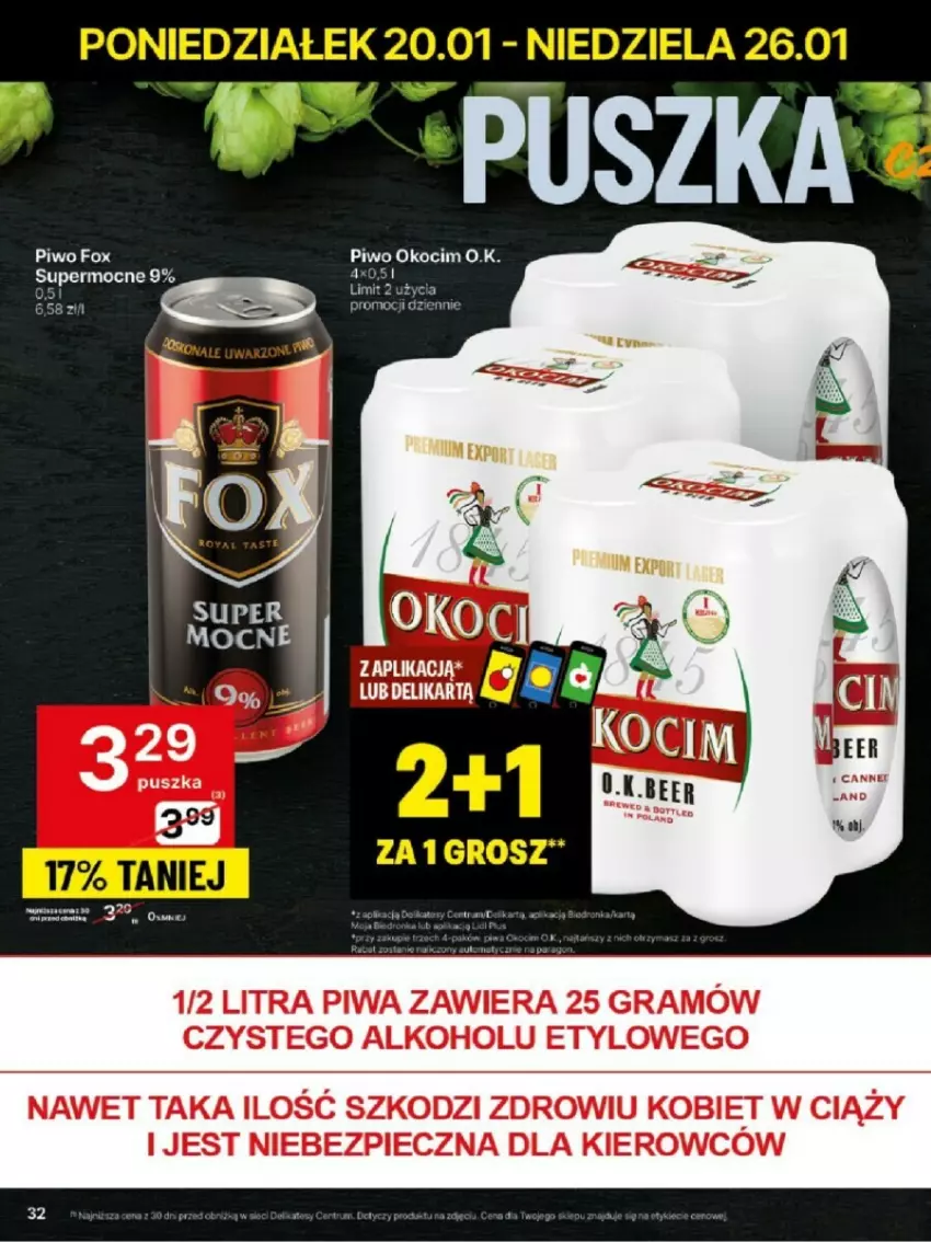 Gazetka promocyjna Delikatesy Centrum - ważna 20.01 do 26.01.2025 - strona 26 - produkty: Gra, Koc, Okocim, Piec, Piwa