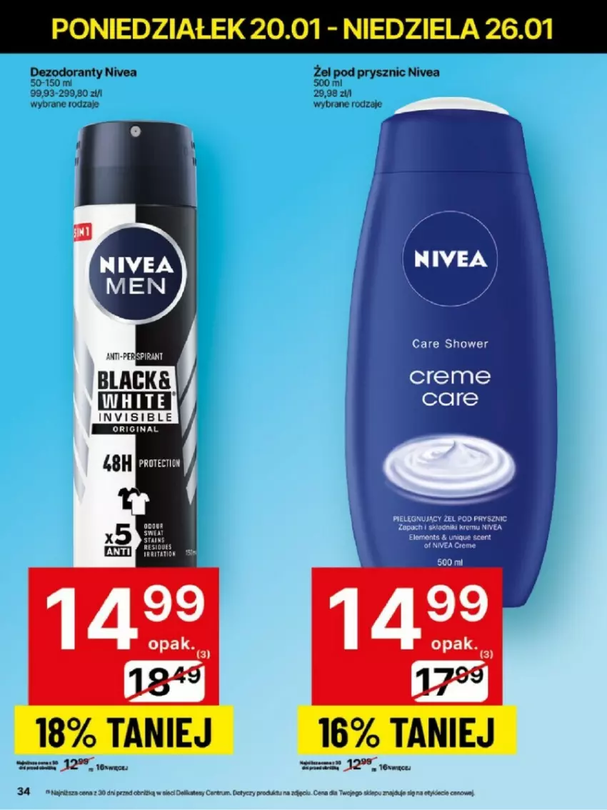 Gazetka promocyjna Delikatesy Centrum - ważna 20.01 do 26.01.2025 - strona 28 - produkty: Dezodorant, Nivea, Rum, Tera