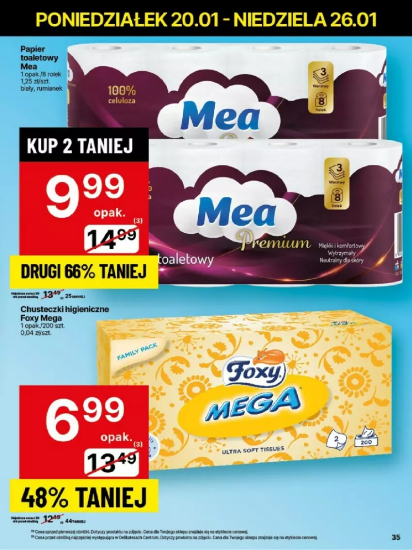 Gazetka promocyjna Delikatesy Centrum - ważna 20.01 do 26.01.2025 - strona 29 - produkty: Brit, Chusteczki, Foxy, Papier, Papier toaletowy, Rum