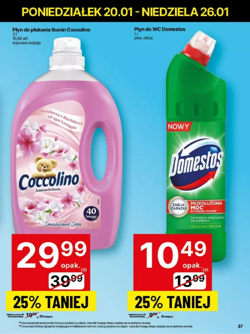 Gazetka promocyjna Delikatesy Centrum - ważna 20.01 do 26.01.2025 - strona 31 - produkty: Coccolino, Domestos, Płyn do płukania, Płyn do wc