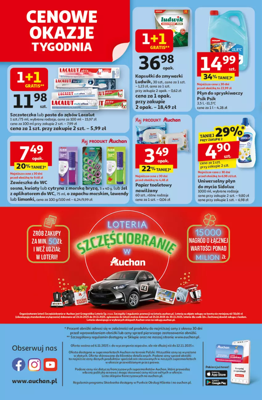 Gazetka promocyjna Auchan - Pewność niskich cen Supermarket - ważna 06.11 do 12.11.2025 - strona 8 - produkty: Lacalut, Ludwik, Szczoteczka, Zmywarki