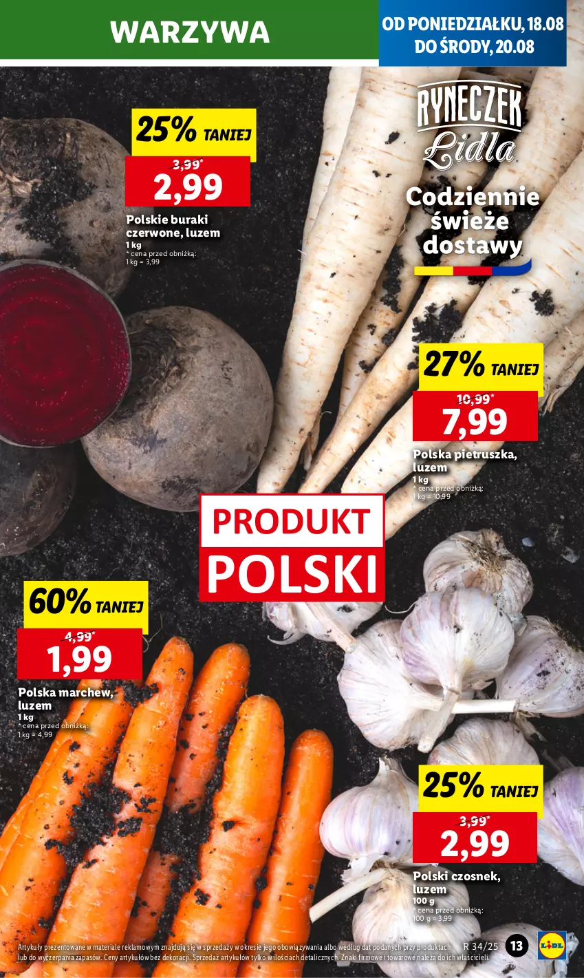 Gazetka promocyjna Lidl - GAZETKA - ważna 18.08 do 20.08.2025 - strona 17 - produkty: Buraki, Czosnek, Pietruszka, Warzywa