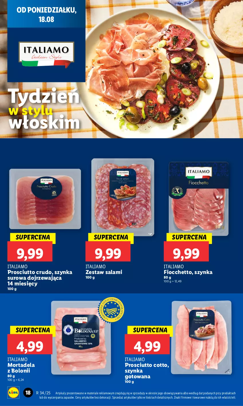 Gazetka promocyjna Lidl - GAZETKA - ważna 18.08 do 20.08.2025 - strona 22 - produkty: Prosciutto, Salami, Szynka