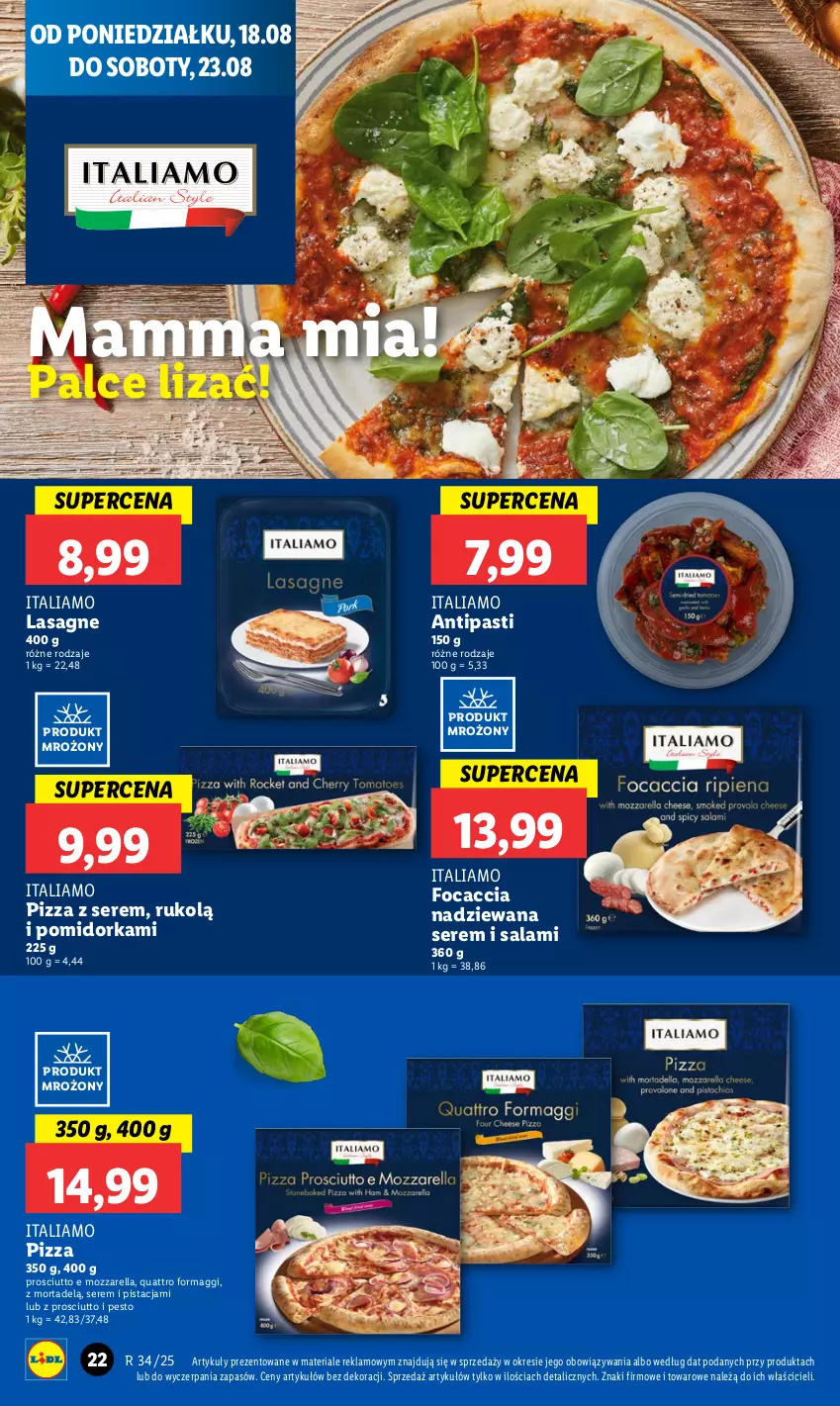 Gazetka promocyjna Lidl - GAZETKA - ważna 18.08 do 20.08.2025 - strona 26 - produkty: Focaccia, Lasagne, Maggi, Mozzarella, Orka, Pesto, Pizza, Prosciutto, Salami, Ser