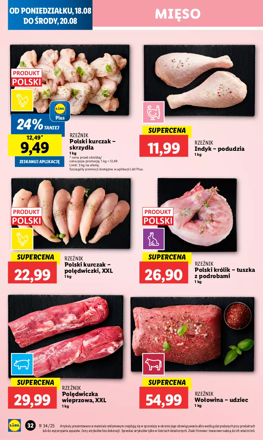 Gazetka promocyjna Lidl - GAZETKA - ważna 18.08 do 20.08.2025 - strona 36 - produkty: Królik, Kurczak, Mięso, Polędwiczka wieprzowa, Tusz, Wołowina
