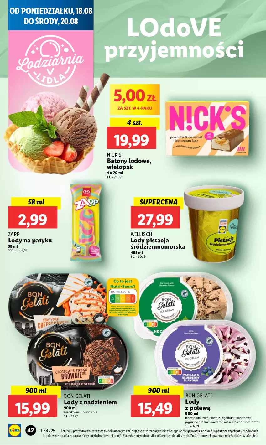 Gazetka promocyjna Lidl - GAZETKA - ważna 18.08 do 20.08.2025 - strona 48 - produkty: Baton, Brownie, Dove, Jogurt, Lody, Mascarpone, Ser