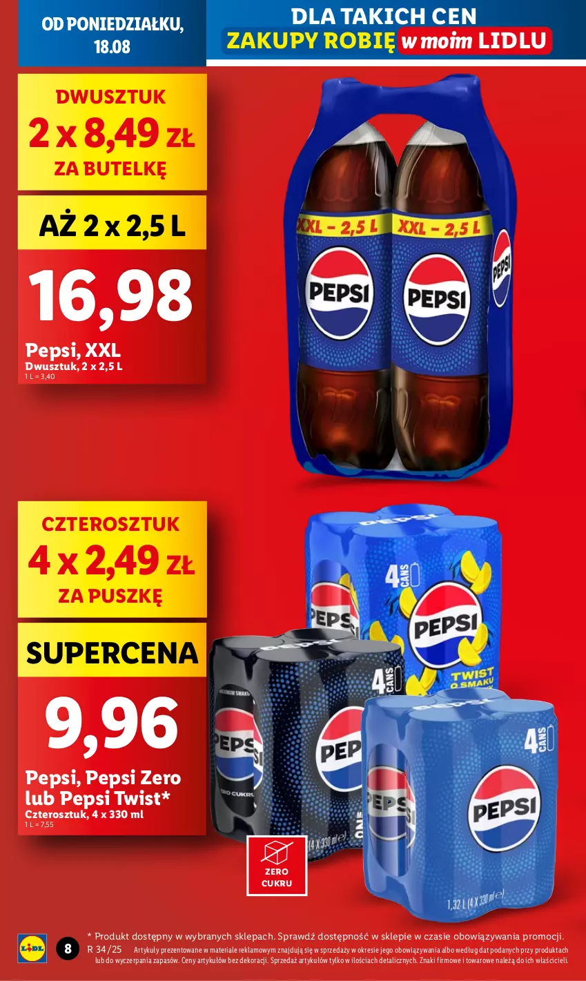 Gazetka promocyjna Lidl - GAZETKA - ważna 18.08 do 20.08.2025 - strona 8 - produkty: Pepsi