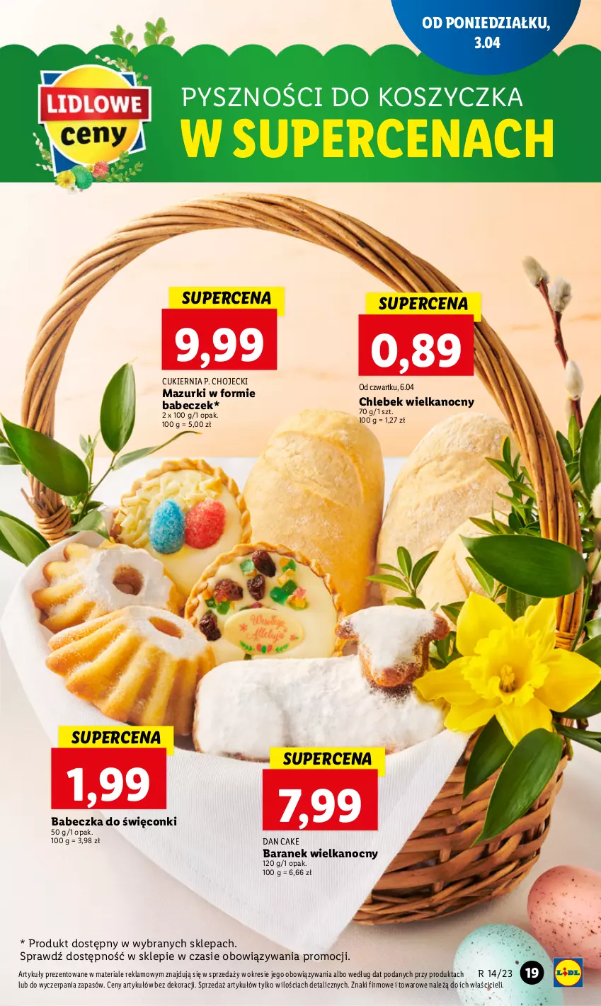 Gazetka promocyjna Lidl - GAZETKA - ważna 03.04 do 05.04.2023 - strona 23 - produkty: Chleb, Cukier, Dan Cake, Kosz