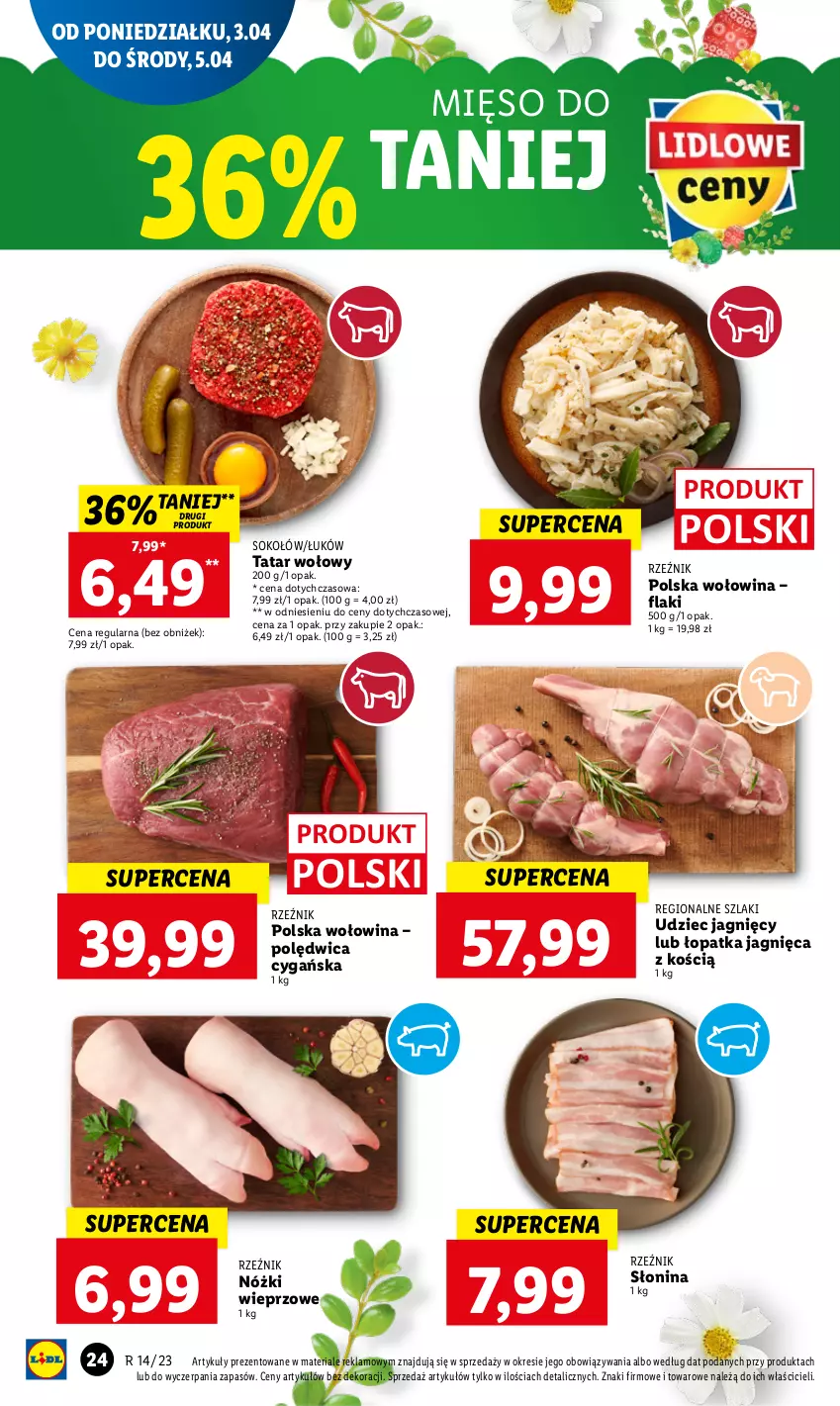 Gazetka promocyjna Lidl - GAZETKA - ważna 03.04 do 05.04.2023 - strona 28 - produkty: Mięso, Polędwica, Sok, Sokołów, Tatar wołowy, Wołowina