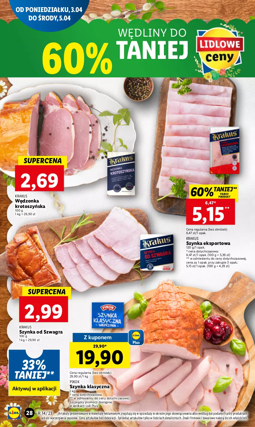 Gazetka promocyjna Lidl - GAZETKA - ważna 03.04 do 05.04.2023 - strona 32 - produkty: Gra, Krakus, PIKOK, Por, Sport, Szynka