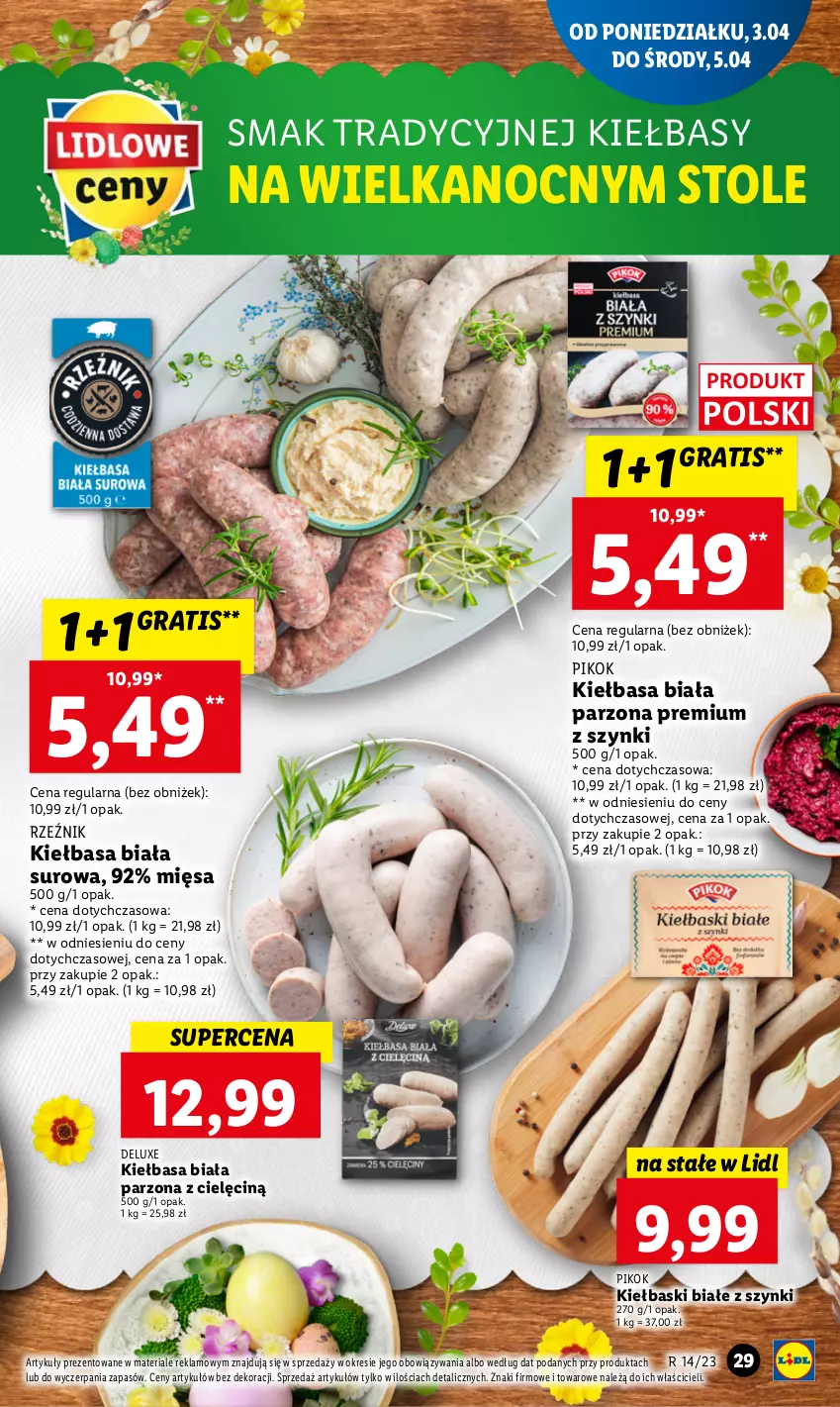 Gazetka promocyjna Lidl - GAZETKA - ważna 03.04 do 05.04.2023 - strona 33 - produkty: Gra, Kiełbasa, Kiełbasa biała, Kiełbaski białe, PIKOK