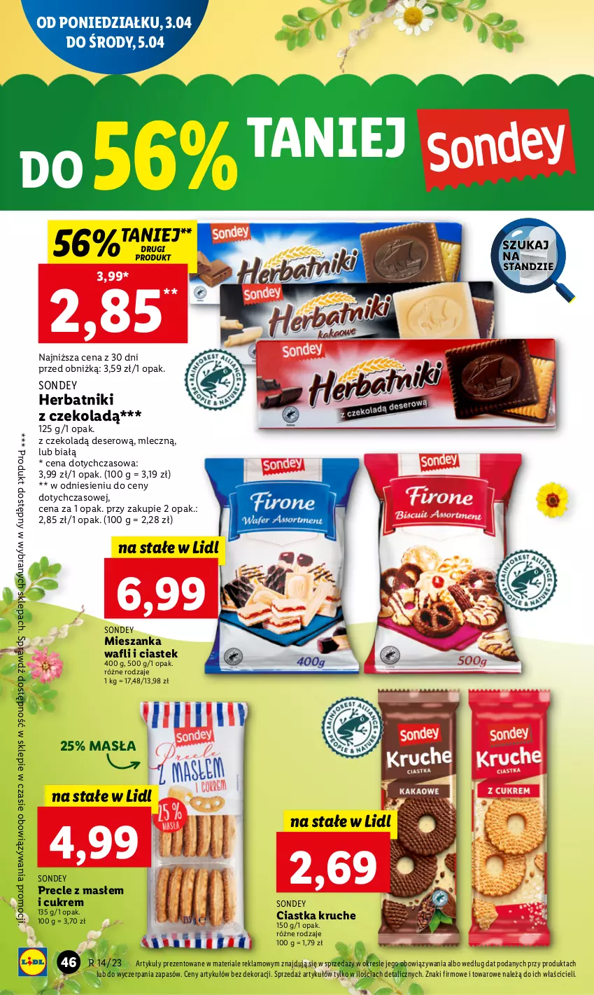 Gazetka promocyjna Lidl - GAZETKA - ważna 03.04 do 05.04.2023 - strona 52 - produkty: Ciastka, Deser, Herbatniki, Precle, Ser, Stek