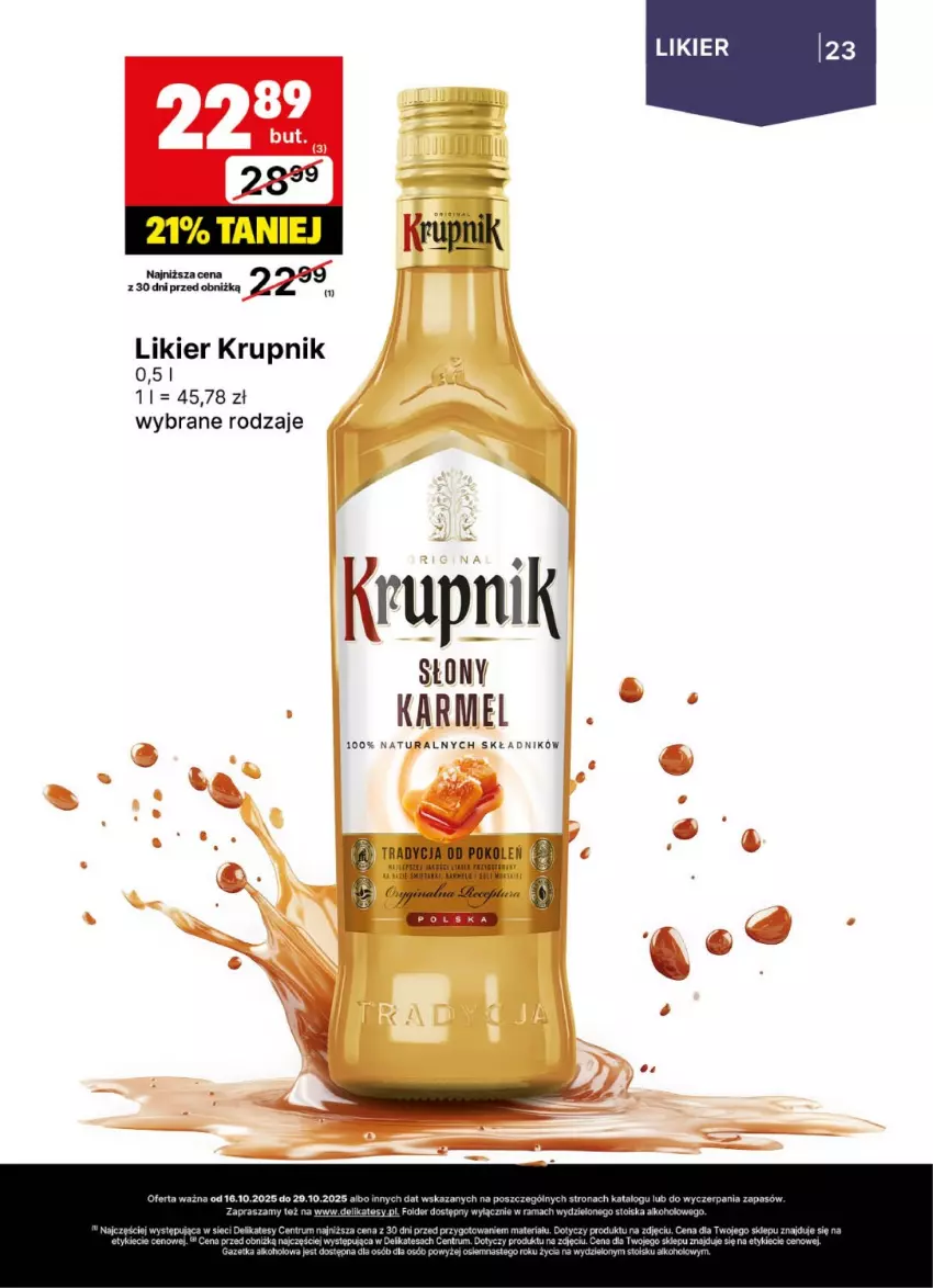 Gazetka promocyjna Delikatesy Centrum - Delibarek DC42-DC43 - ważna 16.10 do 29.10.2025 - strona 23 - produkty: Krupnik, Likier, Rama, Rum