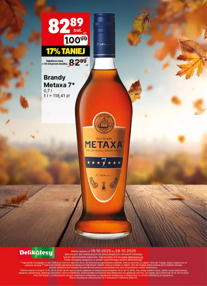 Gazetka promocyjna Delikatesy Centrum - Delibarek DC42-DC43 - ważna 16.10 do 29.10.2025 - strona 30 - produkty: Brandy, Metaxa, Rama, Rum, Tran