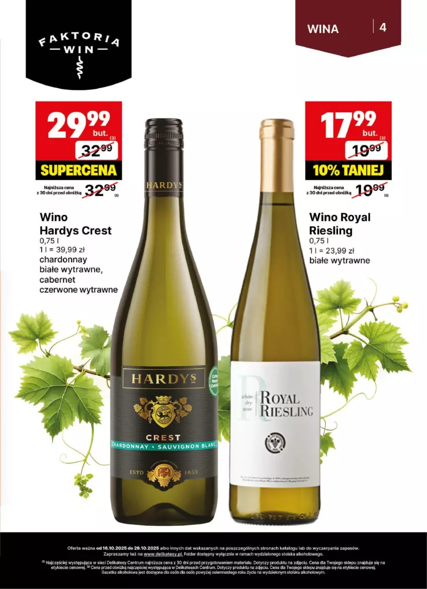 Gazetka promocyjna Delikatesy Centrum - Delibarek DC42-DC43 - ważna 16.10 do 29.10.2025 - strona 4 - produkty: Chardonnay, Wino