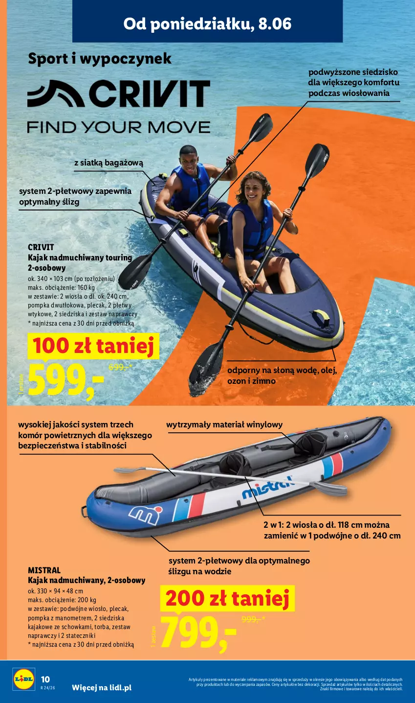 Gazetka promocyjna Lidl - Katalog ważny od 8.06 - ważna 08.06 do 13.06.2026 - strona 10 - produkty: Olej, Piec, Plecak, Pompka, Por, Siedzisko, Sok, Sport, Torba