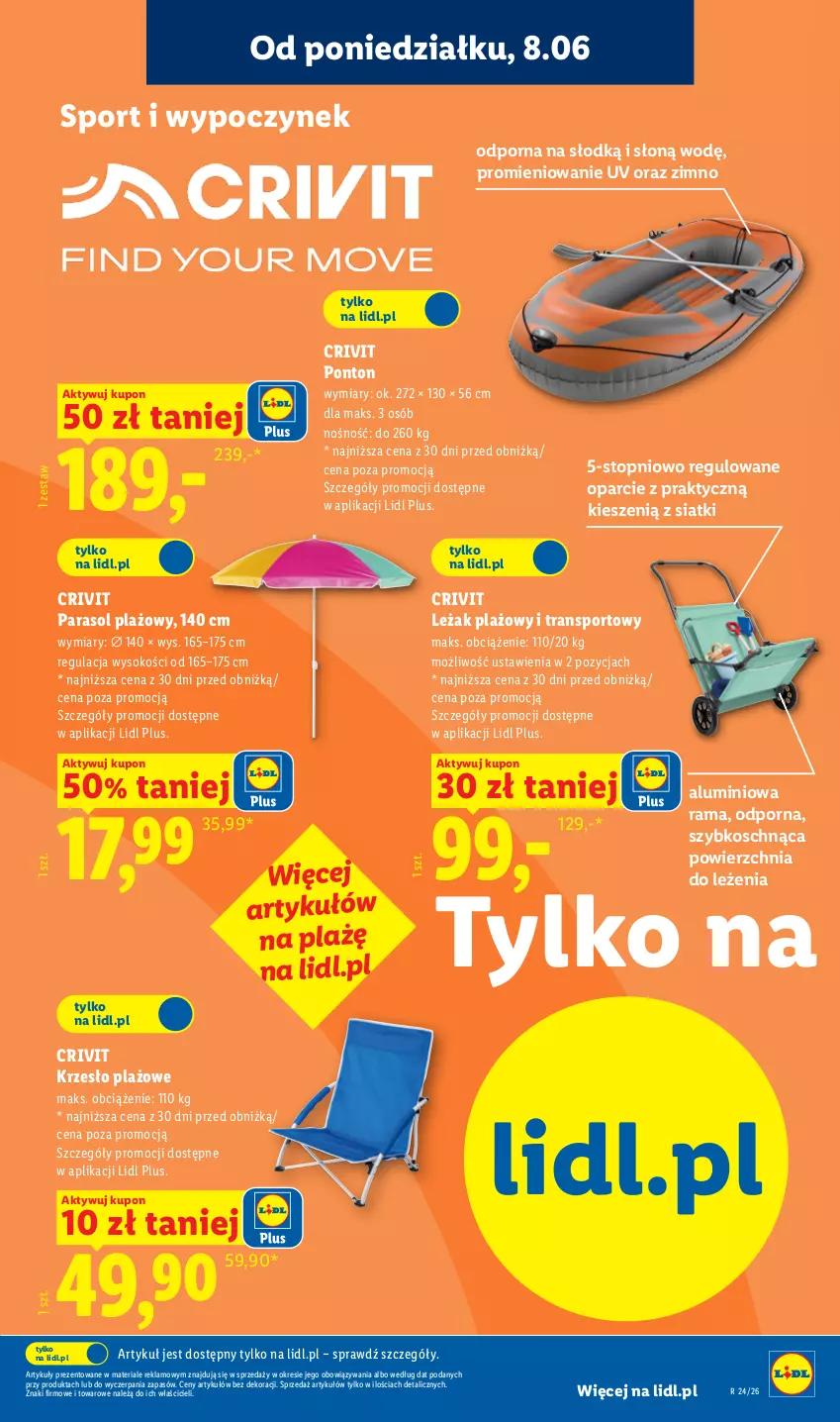 Gazetka promocyjna Lidl - Katalog ważny od 8.06 - ważna 08.06 do 13.06.2026 - strona 15 - produkty: Krzesło, Parasol, Por, Rama, Sok, Sport, Top, Tran