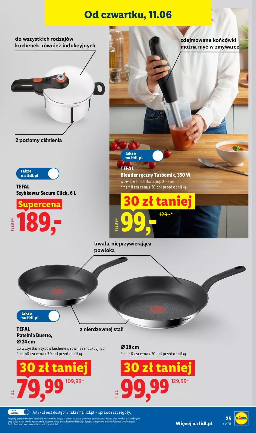 Gazetka promocyjna Lidl - Katalog ważny od 8.06 - ważna 08.06 do 13.06.2026 - strona 29 - produkty: Blender, Blender ręczny, Fa, Miarka, Patelnia, Szybkowar, Tefal