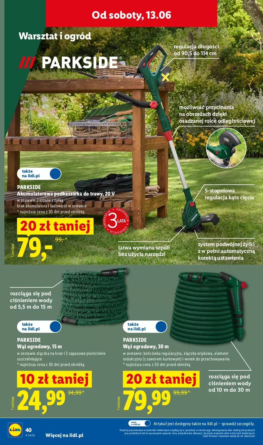 Gazetka promocyjna Lidl - Katalog ważny od 8.06 - ważna 08.06 do 13.06.2026 - strona 44 - produkty: Akumulator, Kasza, Ogród, Parkside, Top