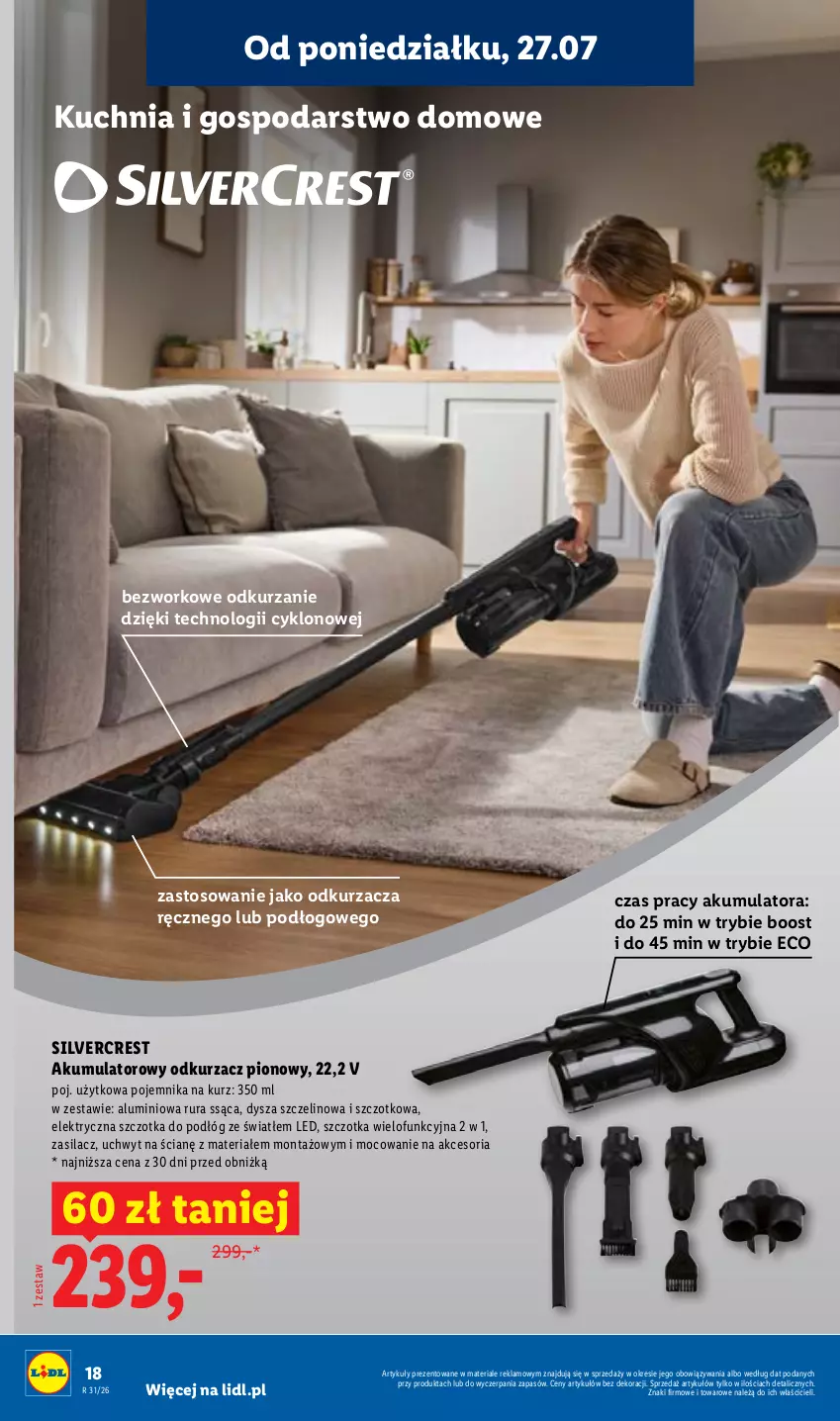 Gazetka promocyjna Lidl - Gazetka ważna od 27.07. do 01.08. - ważna 27.07 do 01.08.2026 - strona 18 - produkty: Akumulator, Kuchnia, Odkurzacz, Pojemnik, Rura, Silvercrest, Szczotka