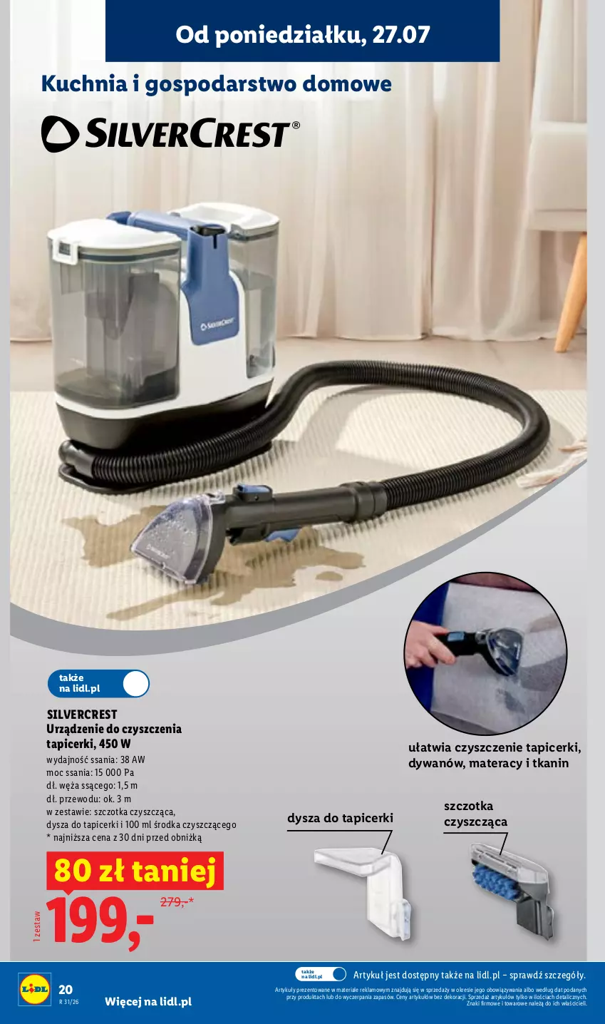 Gazetka promocyjna Lidl - Gazetka ważna od 27.07. do 01.08. - ważna 27.07 do 01.08.2026 - strona 20 - produkty: Dywan, Kuchnia, Materac, Silvercrest, Szczotka, Tera