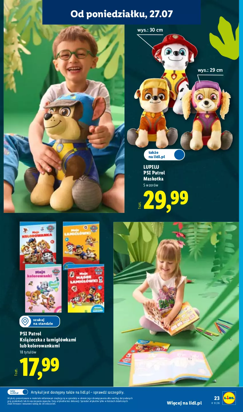 Gazetka promocyjna Lidl - Gazetka ważna od 27.07. do 01.08. - ważna 27.07 do 01.08.2026 - strona 25 - produkty: Kolorowanka, Psi Patrol