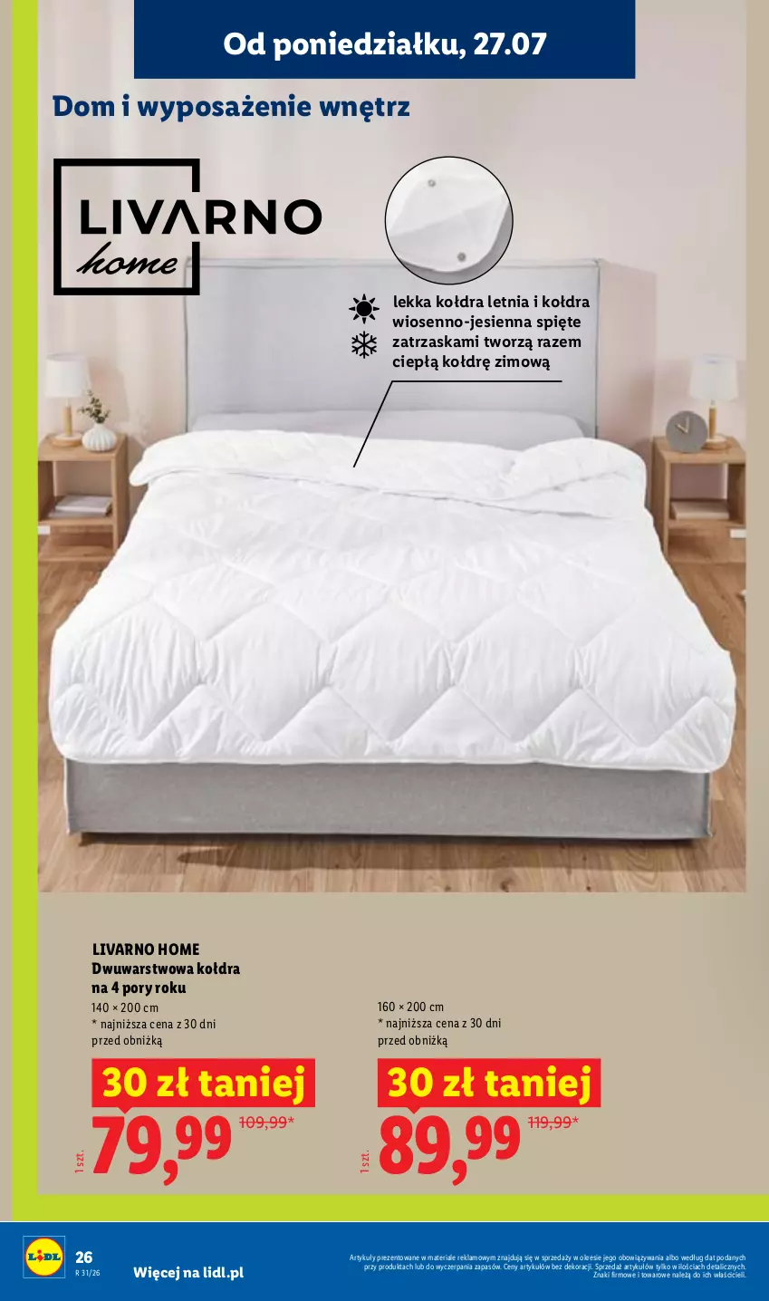 Gazetka promocyjna Lidl - Gazetka ważna od 27.07. do 01.08. - ważna 27.07 do 01.08.2026 - strona 30 - produkty: Ivar, Kołdra, Por