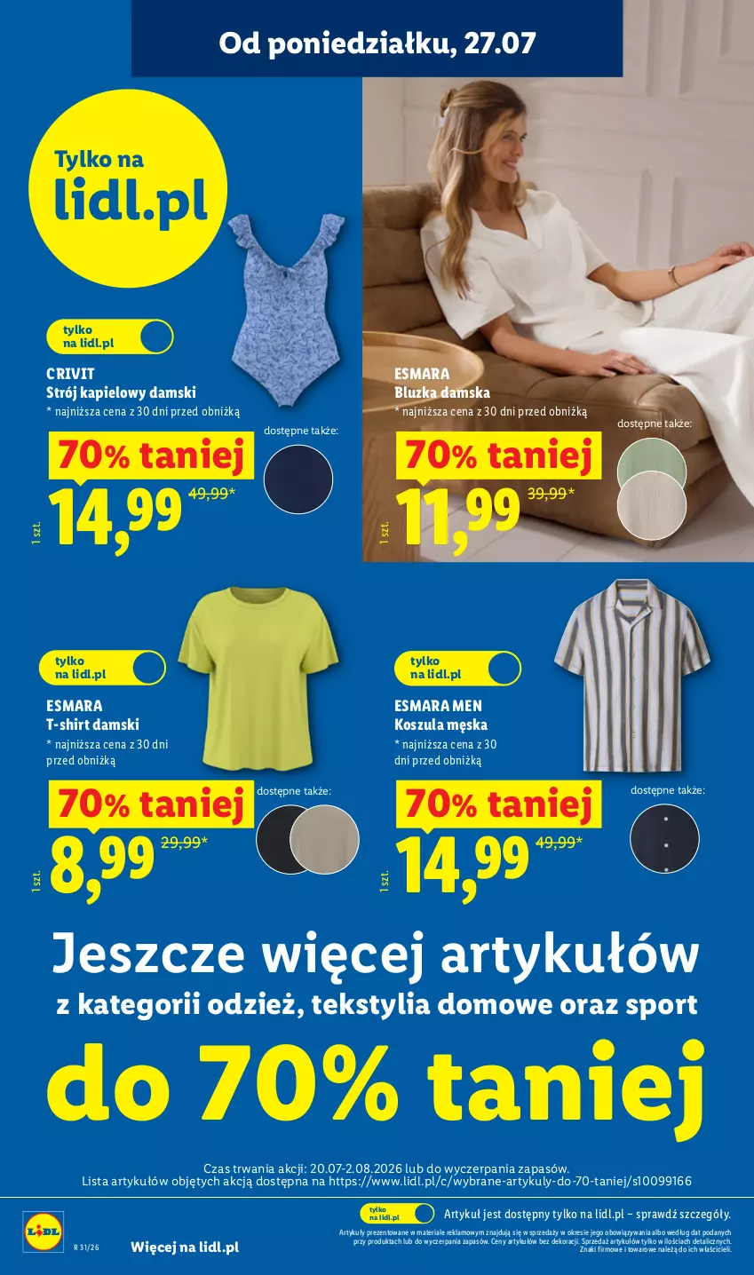 Gazetka promocyjna Lidl - Gazetka ważna od 27.07. do 01.08. - ważna 27.07 do 01.08.2026 - strona 34 - produkty: Kosz, Koszula, Por, Sport, T-shirt