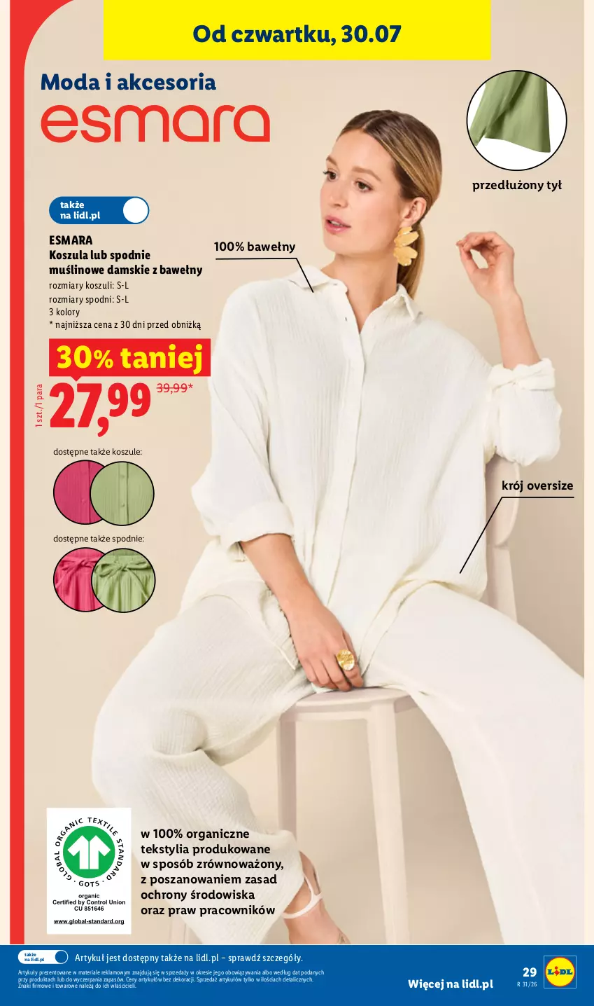 Gazetka promocyjna Lidl - Gazetka ważna od 27.07. do 01.08. - ważna 27.07 do 01.08.2026 - strona 35 - produkty: Kosz, Koszula, Moda, Spodnie