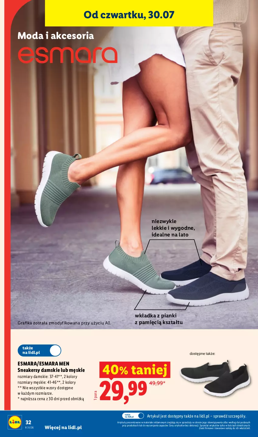 Gazetka promocyjna Lidl - Gazetka ważna od 27.07. do 01.08. - ważna 27.07 do 01.08.2026 - strona 38 - produkty: Gra, Grafika, Moda, Sneakersy