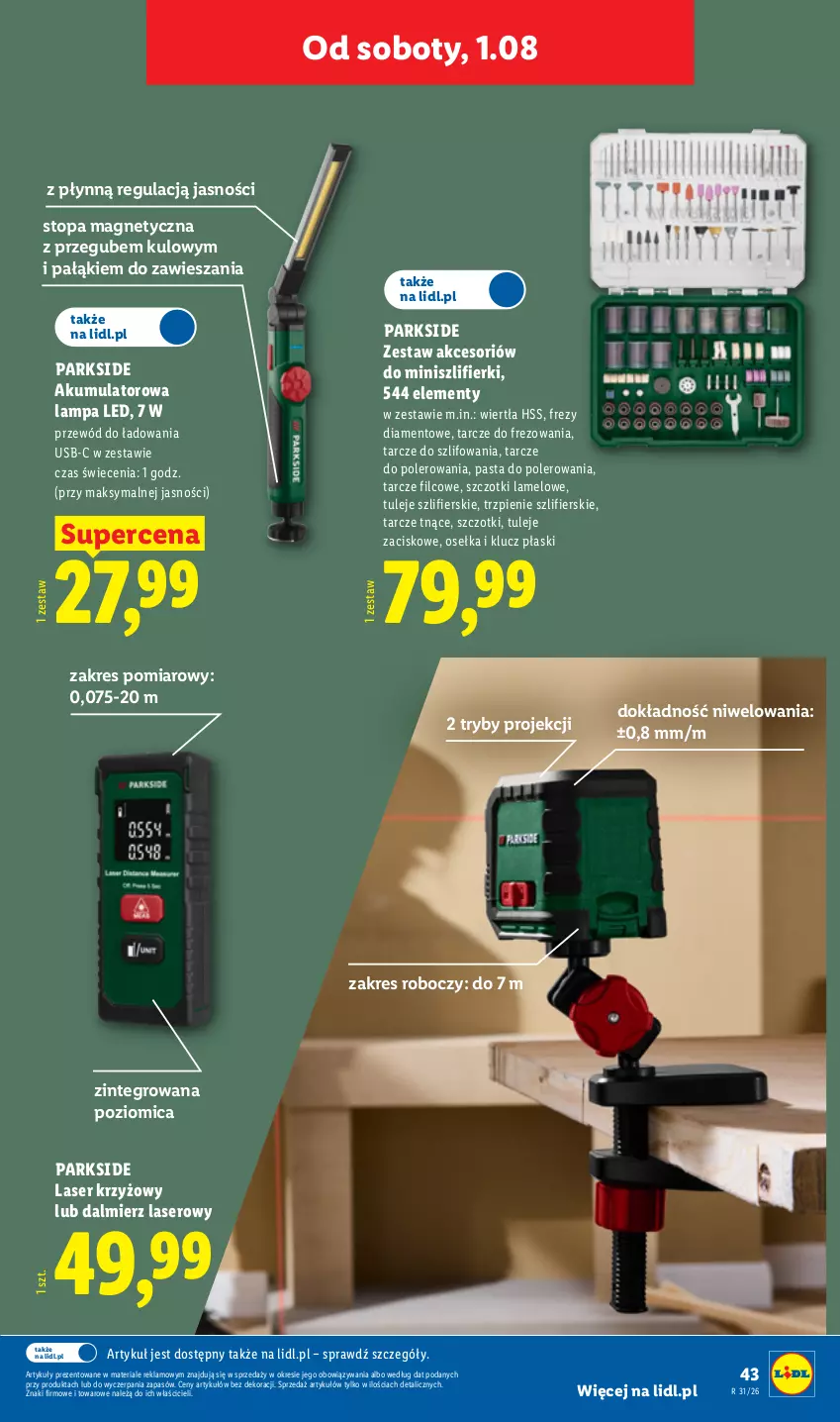 Gazetka promocyjna Lidl - Gazetka ważna od 27.07. do 01.08. - ważna 27.07 do 01.08.2026 - strona 49 - produkty: Akumulator, Lampa, Lampa LED, Laser krzyżowy, Parkside, Poziomica, Przewód, Ser, Top