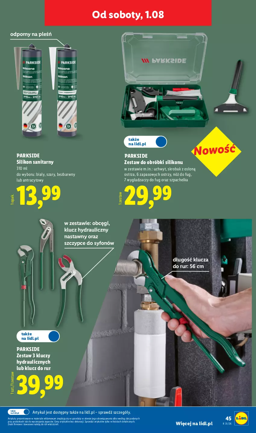 Gazetka promocyjna Lidl - Gazetka ważna od 27.07. do 01.08. - ważna 27.07 do 01.08.2026 - strona 51 - produkty: Parkside, Por, Silikon sanitarny, Syfon, Szczypce