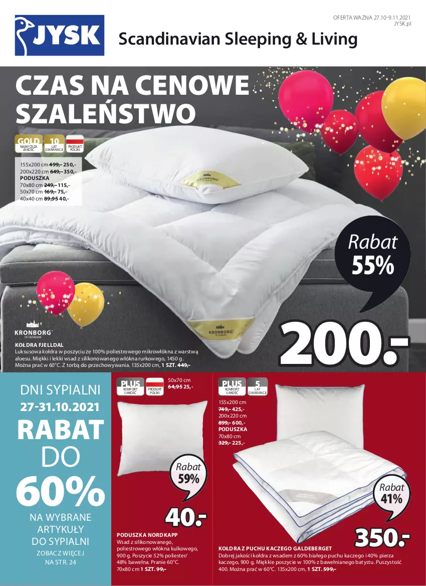 Gazetka promocyjna Jysk - Oferta tygodnia - ważna 27.10 do 09.11.2021 - strona 2 - produkty: Kołdra, Kołdra z puchu, Poduszka, Szal, Wełna