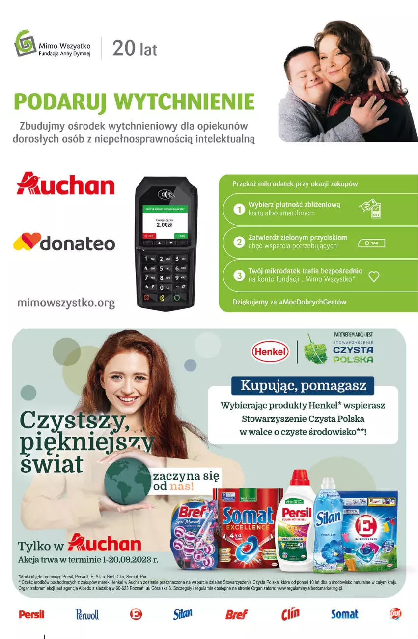 Gazetka promocyjna Auchan - Gazetka MAXI rewelacje! Hipermarket Auchan - ważna 14.09 do 20.09.2023 - strona 2 - produkty: Bref, Clin, Intel, Persil, Perwoll, Pur, Silan, Somat