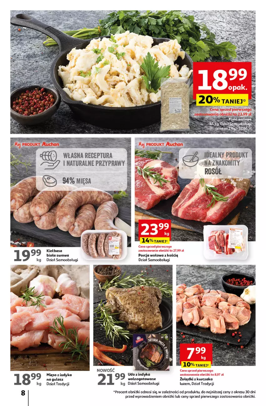 Gazetka promocyjna Auchan - Gazetka MAXI rewelacje! Hipermarket Auchan - ważna 14.09 do 20.09.2023 - strona 8 - produkty: Kiełbasa, Kurczak, Mięso, Por, Przyprawy