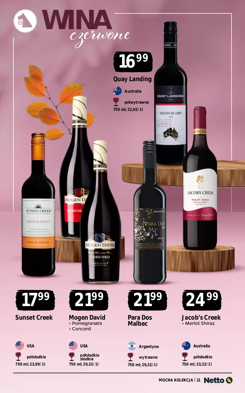 Gazetka promocyjna Netto - Alkohole - Wina - ważna 13.10 do 25.10.2025 - strona 11 - produkty: Gra, Granat, Merlot, Mogen David, Shiraz