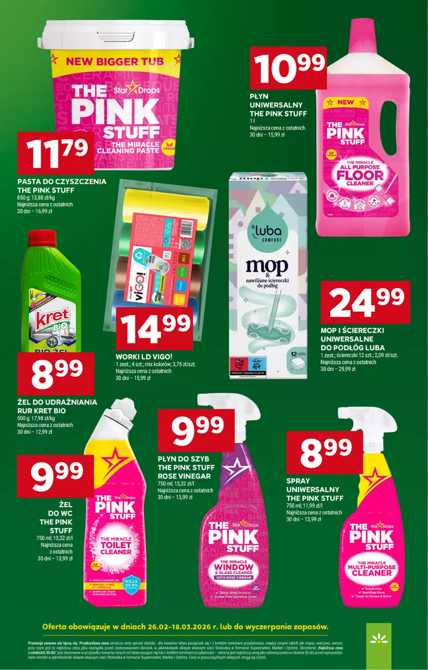 Gazetka promocyjna Stokrotka - Market - ważna 26.02 do 04.03.2026 - strona 21 - produkty: Kret, Mięso, Mop, Optima, Owoce, Płyn do szyb, Pur, Warzywa