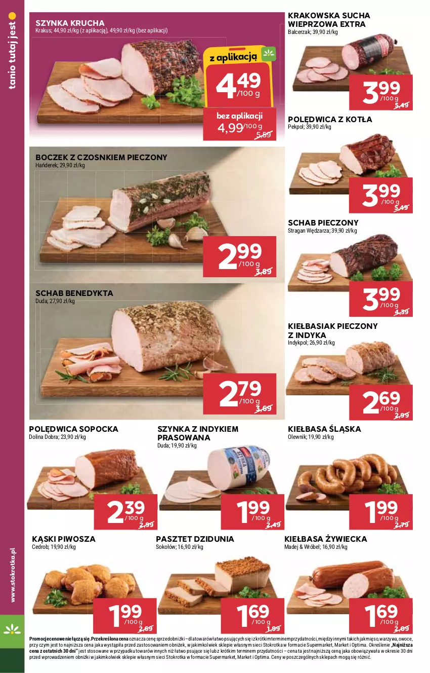 Gazetka promocyjna Stokrotka - Market - ważna 26.02 do 04.03.2026 - strona 6 - produkty: Basia, Boczek, Duda, Kiełbasa, Kiełbasa śląska, Krakus, Mięso, Olewnik, Optima, Owoce, Pasztet, Pekpol, Piec, Piwo, Polędwica, Schab Benedykta, Schab pieczony, Sok, Sokołów, Szynka, Warzywa