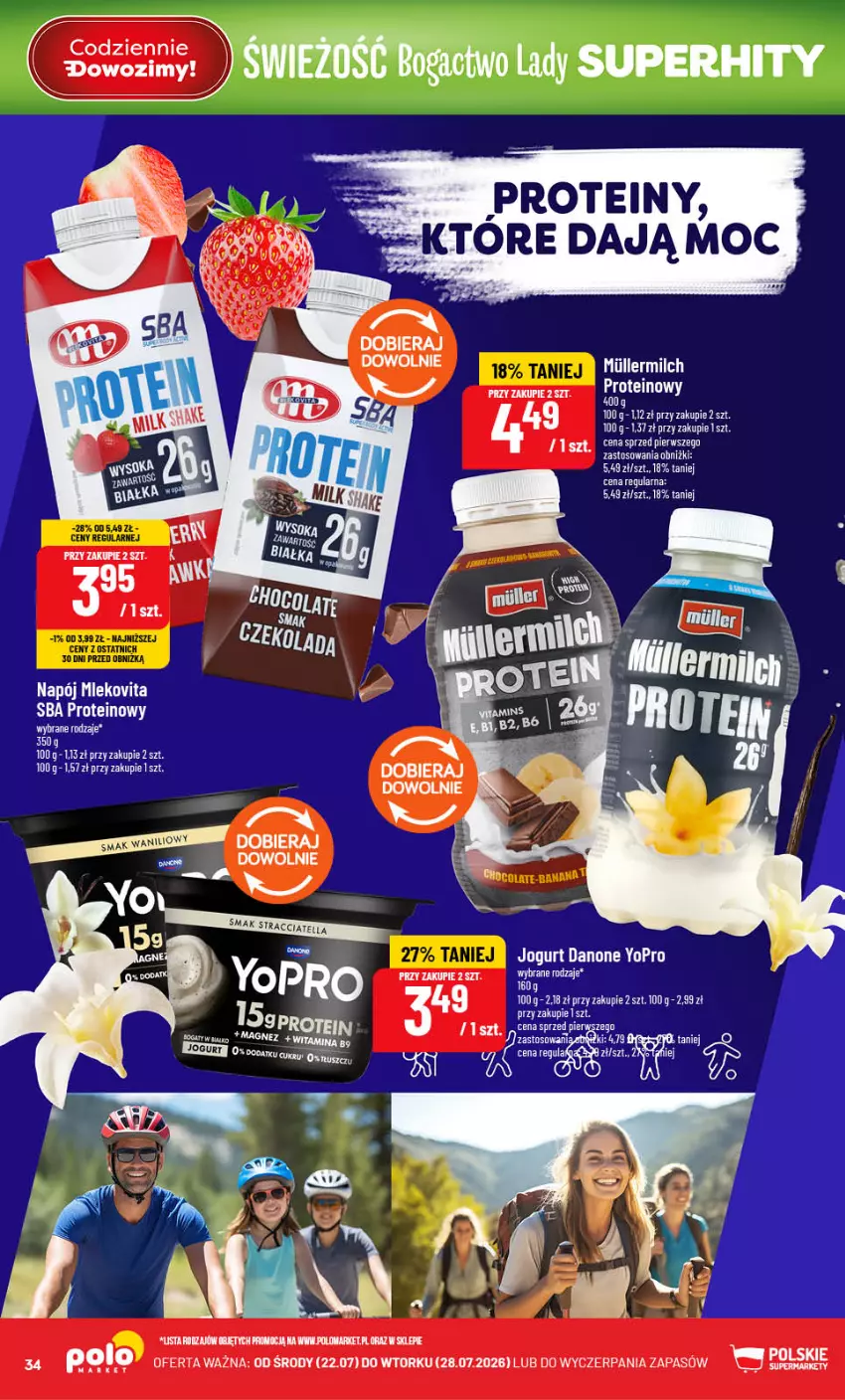 Gazetka promocyjna PoloMarket - Gazetka Polomarket 22.07-28.07 - ważna 22.07 do 28.07.2026 - strona 34 - produkty: Danone, Fa, Mleko, Mlekovita