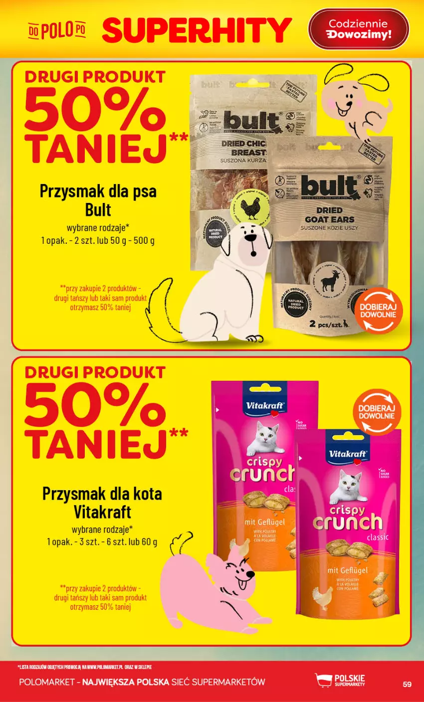 Gazetka promocyjna PoloMarket - Gazetka Polomarket 22.07-28.07 - ważna 22.07 do 28.07.2026 - strona 59 - produkty: Przysmak dla kota, Przysmak dla psa, Vitakraft