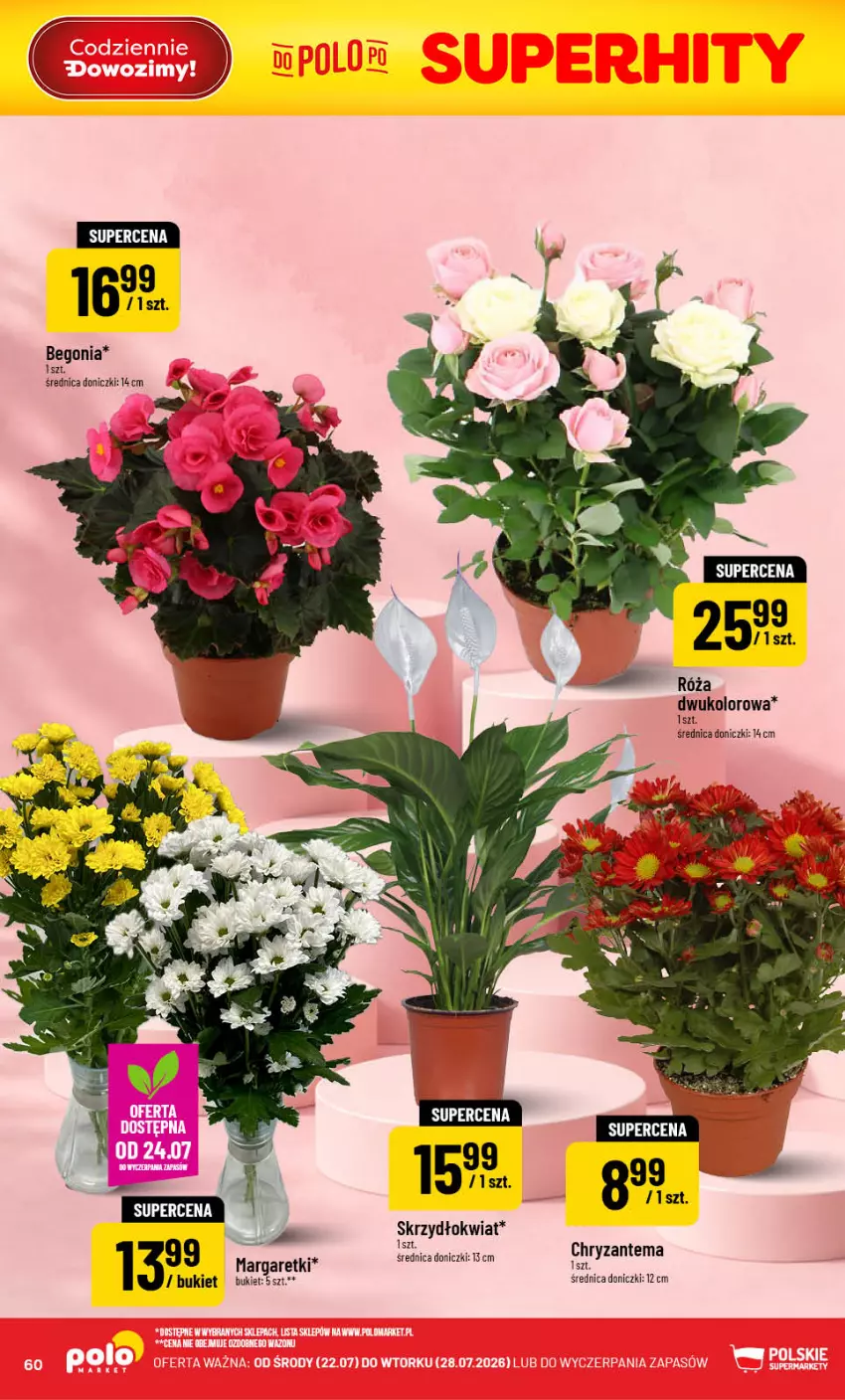 Gazetka promocyjna PoloMarket - Gazetka Polomarket 22.07-28.07 - ważna 22.07 do 28.07.2026 - strona 60 - produkty: Bukiet, Chryzantema, Róża