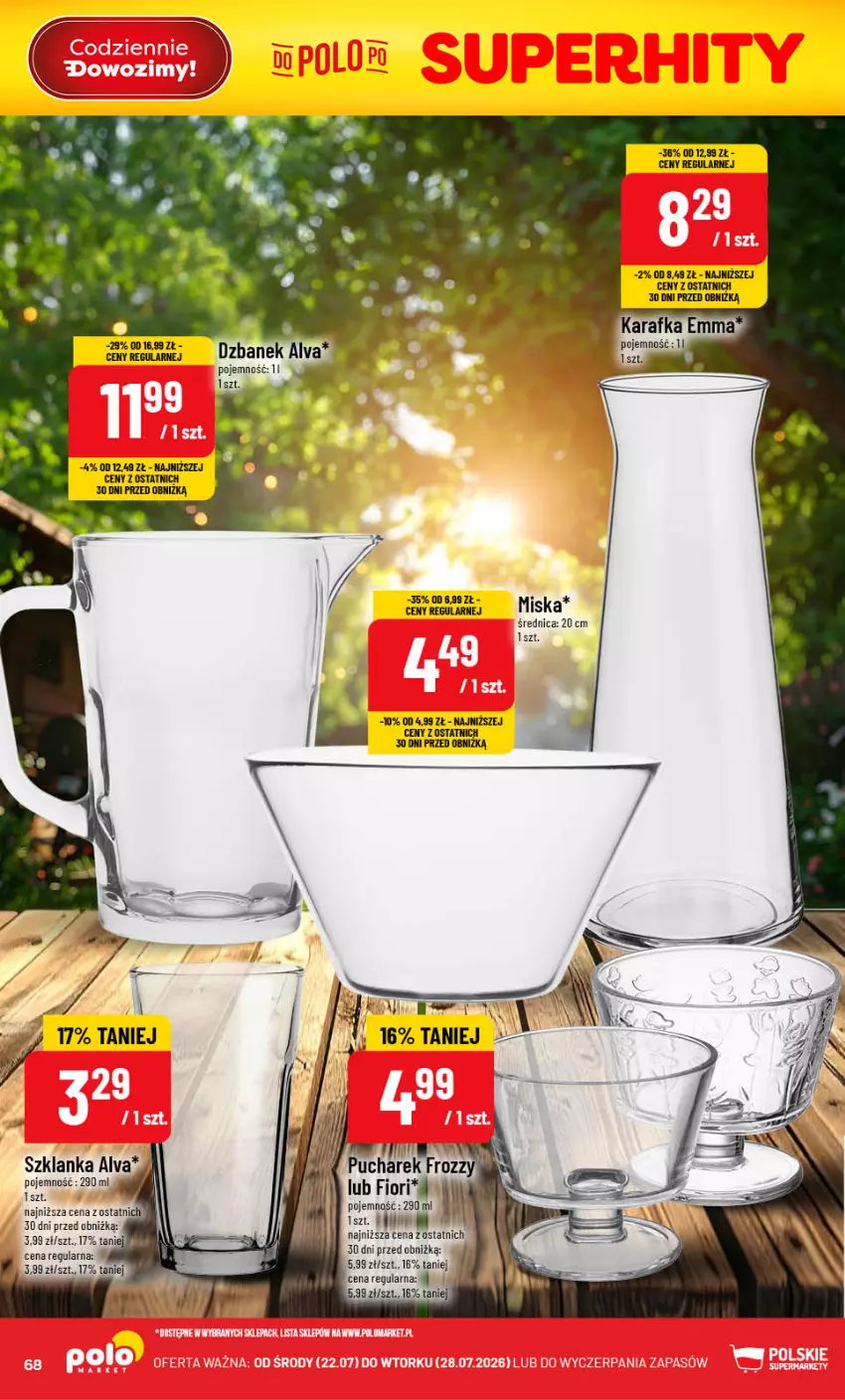 Gazetka promocyjna PoloMarket - Gazetka Polomarket 22.07-28.07 - ważna 22.07 do 28.07.2026 - strona 68 - produkty: Dzbanek, Miska, Szklanka